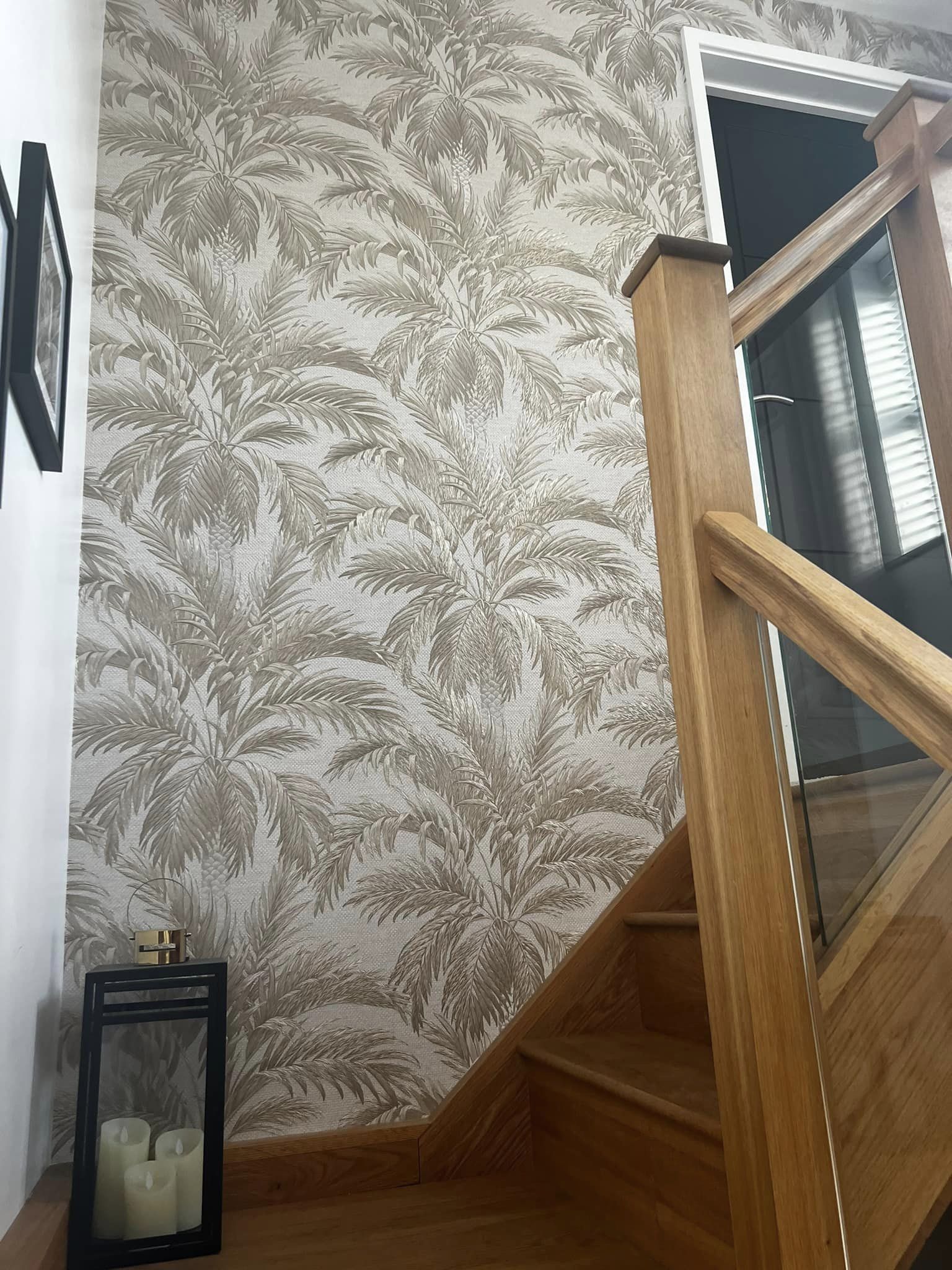 Wallpaper on stairs